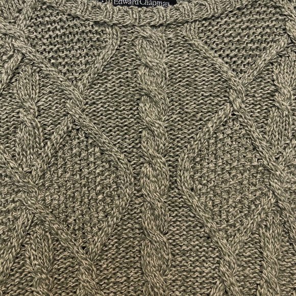 Edward Chapman Ladies Shops Canadian Brand Chunky Green Knit Sweater Women Large - Picture 4 of 16